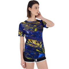 Space Futuristic Shiny Abstraction Flash Colorful Perpetual Short Sleeve T-shirt by Pakemis