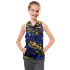 Space Futuristic Shiny Abstraction Flash Colorful Kids  Sleeveless Hoodie by Pakemis