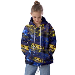 Space Futuristic Shiny Abstraction Flash Colorful Kids  Oversized Hoodie by Pakemis