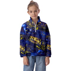 Space Futuristic Shiny Abstraction Flash Colorful Kids  Half Zip Hoodie by Pakemis