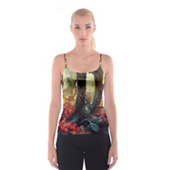 Abstract Texture Forest Trees Fruits Nature Leaves Spaghetti Strap Top