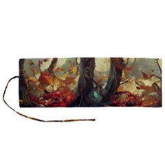 Abstract Texture Forest Trees Fruits Nature Leaves Roll Up Canvas Pencil Holder (m) by Pakemis