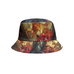 Abstract Texture Forest Trees Fruits Nature Leaves Inside Out Bucket Hat (kids) by Pakemis