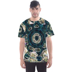 Fractal Glowing Kaleidoscope Wallpaper Art Design Men s Sport Mesh Tee