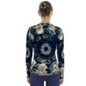 Fractal Glowing Kaleidoscope Wallpaper Art Design V-Neck Long Sleeve Top View2