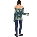 Fractal Glowing Kaleidoscope Wallpaper Art Design Off Shoulder Long Sleeve Top View2