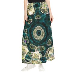 Fractal Glowing Kaleidoscope Wallpaper Art Design Maxi Chiffon Skirt