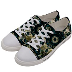 Fractal Glowing Kaleidoscope Wallpaper Art Design Men s Low Top Canvas Sneakers by Pakemis