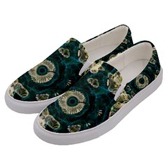 Fractal Glowing Kaleidoscope Wallpaper Art Design Men s Canvas Slip Ons by Pakemis