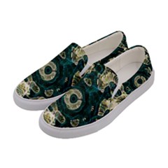 Fractal Glowing Kaleidoscope Wallpaper Art Design Women s Canvas Slip Ons by Pakemis