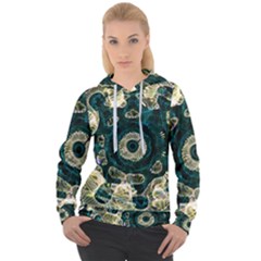 Fractal Glowing Kaleidoscope Wallpaper Art Design Women s Overhead Hoodie