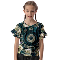 Fractal Glowing Kaleidoscope Wallpaper Art Design Kids  Cut Out Flutter Sleeves by Pakemis