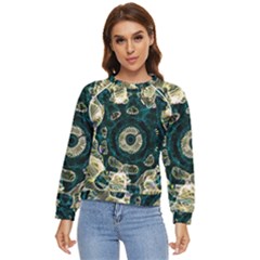 Fractal Glowing Kaleidoscope Wallpaper Art Design Women s Long Sleeve Raglan Tee