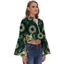 Fractal Glowing Kaleidoscope Wallpaper Art Design Boho Long Bell Sleeve Top View3