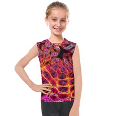 Fractal Black Texture Wallpaper Art Design Kids  Mesh Tank Top by Pakemis