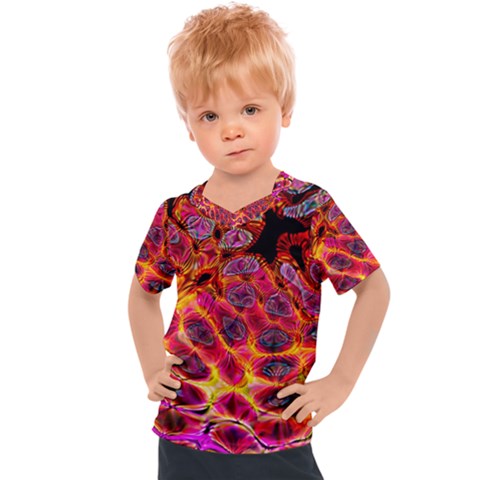 Fractal Black Texture Wallpaper Art Design Kids  Sports Tee by Pakemis