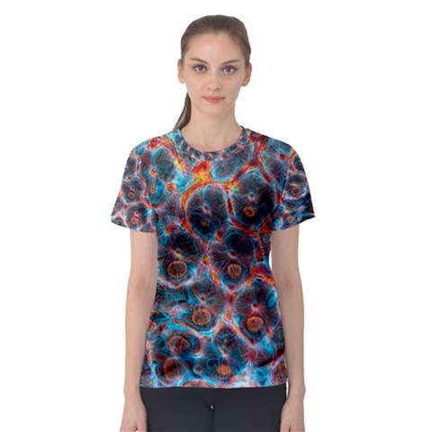 Fractal Black Texture Wallpaper Art Design Art Women s Sport Mesh Tee by Pakemis