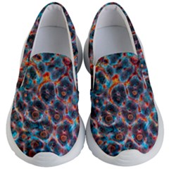 Fractal Black Texture Wallpaper Art Design Art Kids Lightweight Slip Ons by Pakemis