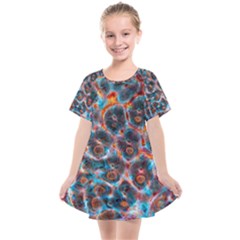 Fractal Black Texture Wallpaper Art Design Art Kids  Smock Dress by Pakemis