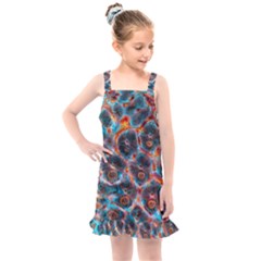 Fractal Black Texture Wallpaper Art Design Art Kids  Overall Dress by Pakemis