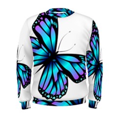 Blue And Pink Butterfly Illustration, Monarch Butterfly Cartoon Blue, Cartoon Blue Butterfly Free Pn Men s Sweatshirt