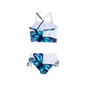 Blue And Pink Butterfly Illustration, Monarch Butterfly Cartoon Blue, Cartoon Blue Butterfly Free Pn Girls  Tankini Swimsuit View2