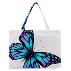 Blue And Pink Butterfly Illustration, Monarch Butterfly Cartoon Blue, Cartoon Blue Butterfly Free Pn Zipper Medium Tote Bag