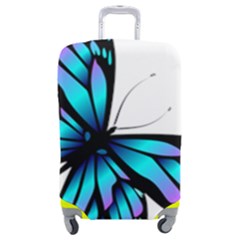 Blue And Pink Butterfly Illustration, Monarch Butterfly Cartoon Blue, Cartoon Blue Butterfly Free Pn Luggage Cover (medium) by asedoi