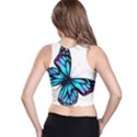 Blue And Pink Butterfly Illustration, Monarch Butterfly Cartoon Blue, Cartoon Blue Butterfly Free Pn Racer Back Crop Top View2