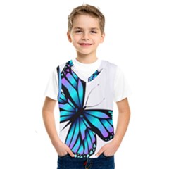 Blue And Pink Butterfly Illustration, Monarch Butterfly Cartoon Blue, Cartoon Blue Butterfly Free Pn Kids  Basketball Tank Top by asedoi