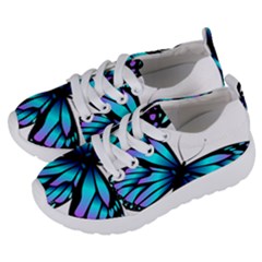 Blue And Pink Butterfly Illustration, Monarch Butterfly Cartoon Blue, Cartoon Blue Butterfly Free Pn Kids  Lightweight Sports Shoes by asedoi