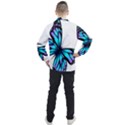 Blue And Pink Butterfly Illustration, Monarch Butterfly Cartoon Blue, Cartoon Blue Butterfly Free Pn Men s Half Zip Pullover View2