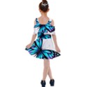 Blue And Pink Butterfly Illustration, Monarch Butterfly Cartoon Blue, Cartoon Blue Butterfly Free Pn Kids  Shoulder Cutout Chiffon Dress View2