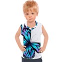 Blue And Pink Butterfly Illustration, Monarch Butterfly Cartoon Blue, Cartoon Blue Butterfly Free Pn Kids  Sport Tank Top View1