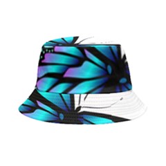 Blue And Pink Butterfly Illustration, Monarch Butterfly Cartoon Blue, Cartoon Blue Butterfly Free Pn Bucket Hat by asedoi