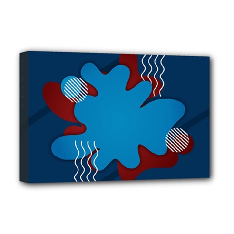 Background Abstract Design Blue Deluxe Canvas 18  X 12  (stretched) by Ravend