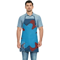 Background Abstract Design Blue Kitchen Apron by Ravend