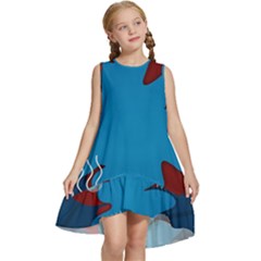 Background Abstract Design Blue Kids  Frill Swing Dress by Ravend