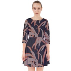 Leaf Leaves Pattern Print Smock Dress by Ravend