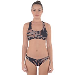 Leaf Leaves Pattern Print Cross Back Hipster Bikini Set by Ravend