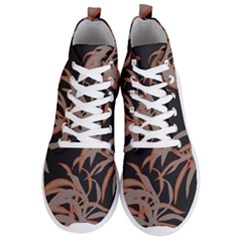 Leaf Leaves Pattern Print Men s Lightweight High Top Sneakers by Ravend