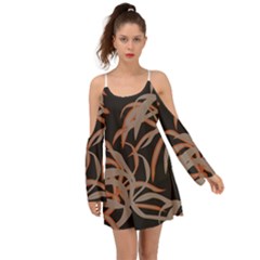 Leaf Leaves Pattern Print Boho Dress by Ravend