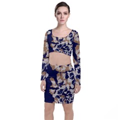 Abstract Flowers Background Pattern Top And Skirt Sets by Ravend