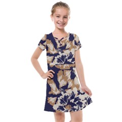 Abstract Flowers Background Pattern Kids  Cross Web Dress by Ravend