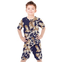 Abstract Flowers Background Pattern Kids  Tee And Shorts Set by Ravend