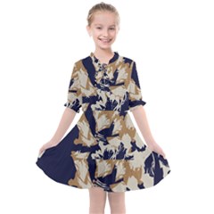 Abstract Flowers Background Pattern Kids  All Frills Chiffon Dress by Ravend