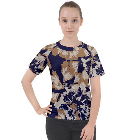 Abstract Flowers Background Pattern Women s Sport Raglan Tee by Ravend