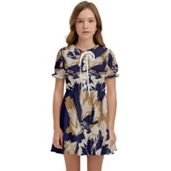 Abstract Flowers Background Pattern Kids  Sweet Collar Dress by Ravend