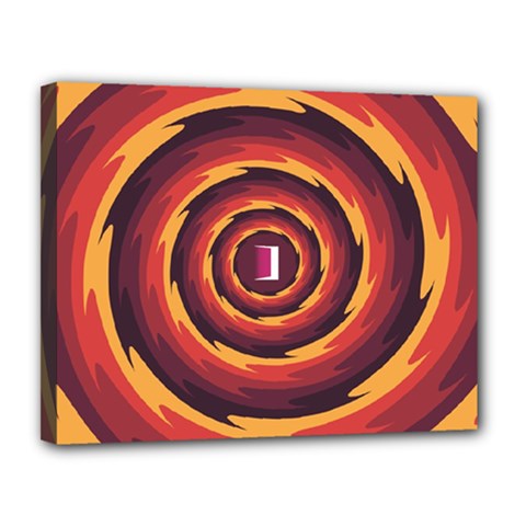 Illustration Door Abstract Concentric Pattern Canvas 14  X 11  (stretched) by Ravend