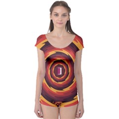 Illustration Door Abstract Concentric Pattern Boyleg Leotard  by Ravend